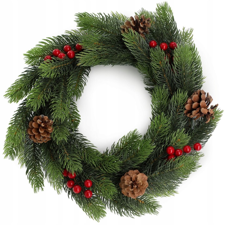 WIANEK ŚWIĄTECZNY STROIK NA DRZWI STÓŁ WIENIEC OZDOBA PREMIUM ŚWIĘTA 45 cm