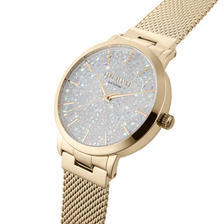 Zegarek damski Paul Lorens BELLICA złoty ELEGANCKI cyrkonie BOX + GRAWER