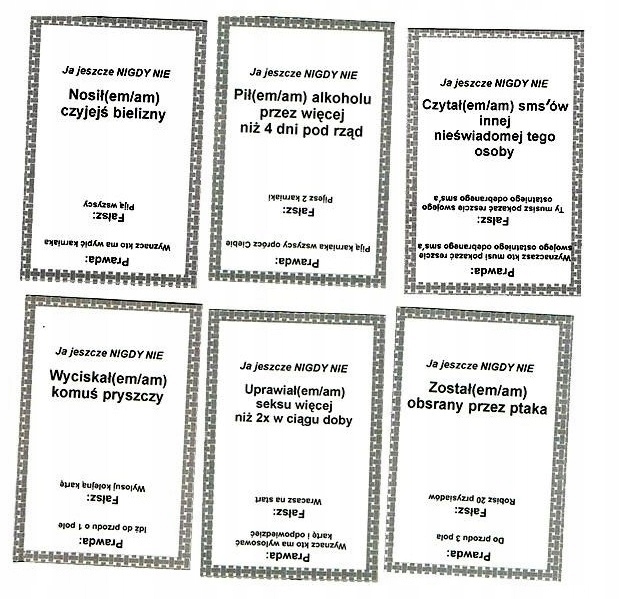 Gra Towarzyska Imprezowa JA JESZCZE NIGDY Wieczór Panieński