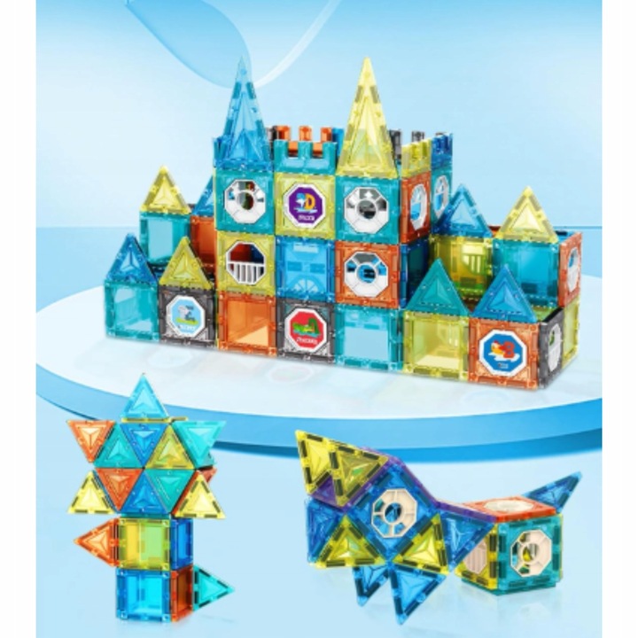 KLOCKI MAGNETYCZNE DLA DZIECKA 3D EDUKACYJNE DUŻE SMART TOR KULKOWY 138EL