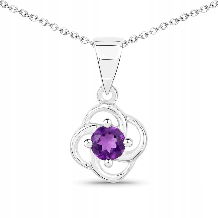 SREBRNY WISIOREK NATURALNY AMETYST