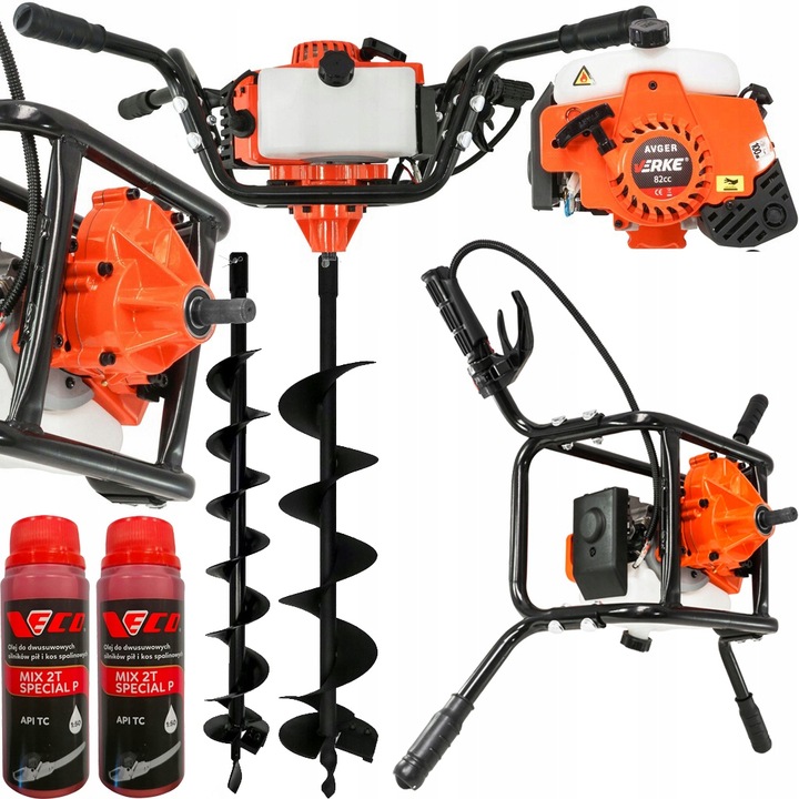 ŚWIDER SPALINOWY WIERTNICA GLEBOWA DO ZIEMI GLEBY ZESTAW + WIERTŁA + OLEJ