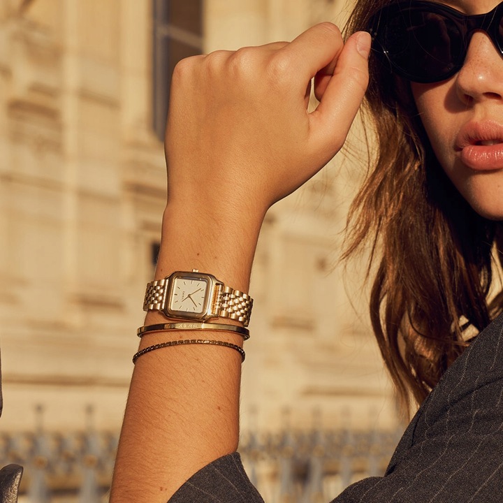 BURKER Zegarek Damski - Bransoleta ogniwowa - Macy Biały złoty