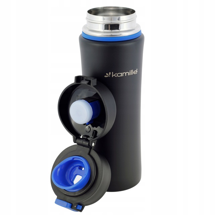 KUBEK TERMICZNY TERMOS STALOWY 100% SCZELNY pojemny bidon KAMILLE 500 ml