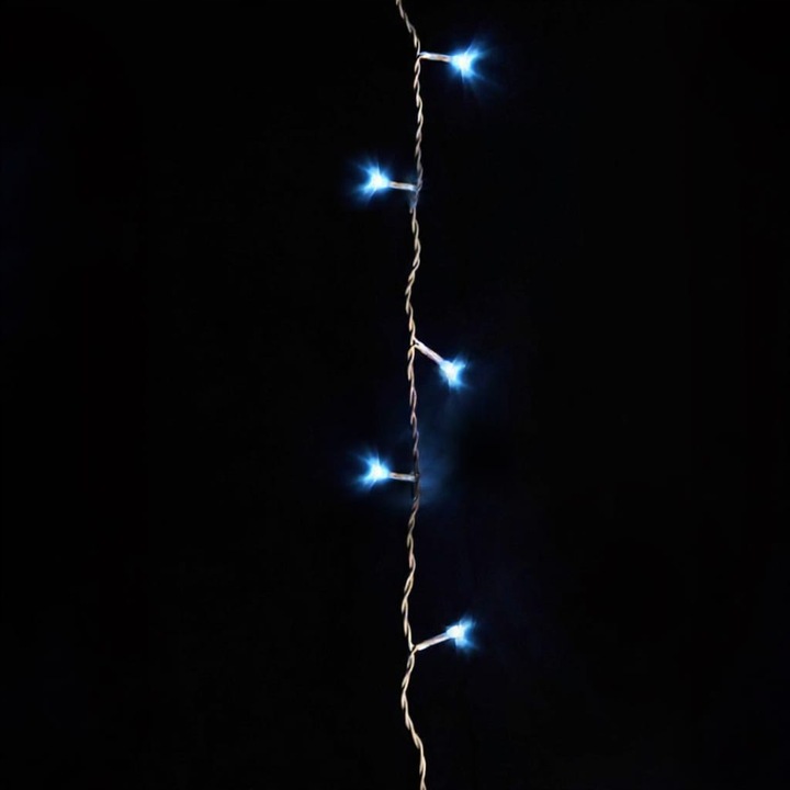 SOPLE 500 LED KURTYNA LAMPKI ZEWNĘTRZNE NIEBIESKIE + FLASH ZIMNY BIAŁY 15M