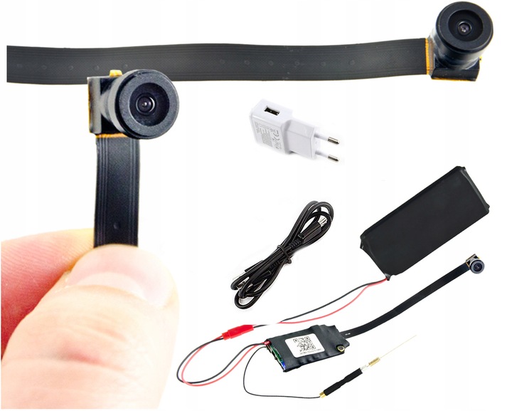 UKRYTA MINI MAŁA KAMERA IP WiFi DETEKCJA FULL HD SZPIEGOWSKA ANDROID IOS