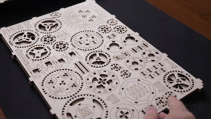 Drewniany Zegar Steampunk Wooden.City Puzzle 3D