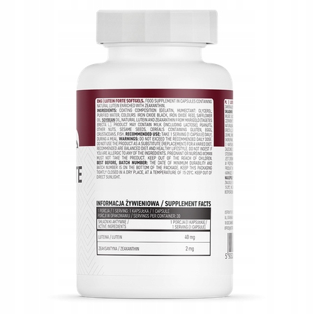 LUTEINA FORTE OSTROVIT ZDROWA OCHRONA OCZU LUTEINA 40 mg ZEAKSANTYNA 30 TAB