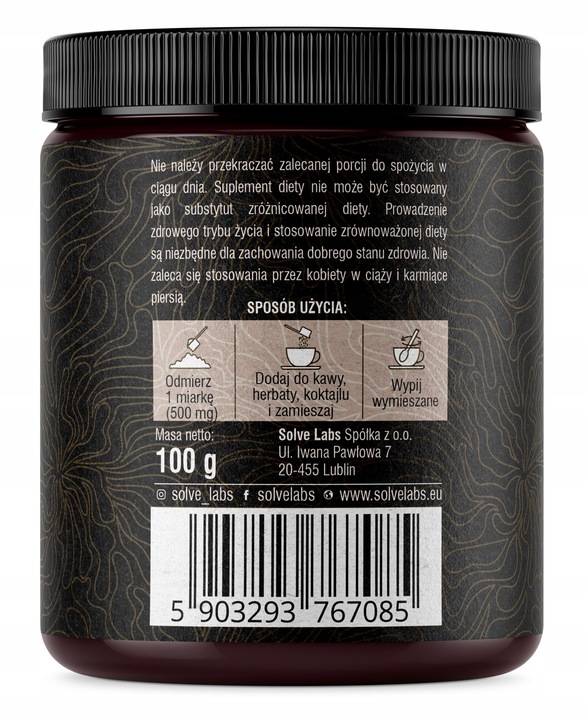 LION'S MANE 10:1 SOPLÓWKA JEŻOWATA 100G SOLVE LABS