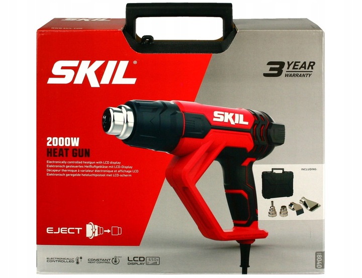 OPALARKA 2000W 8040 SKIL + WALIZKA + 4 DYSZE + LCD