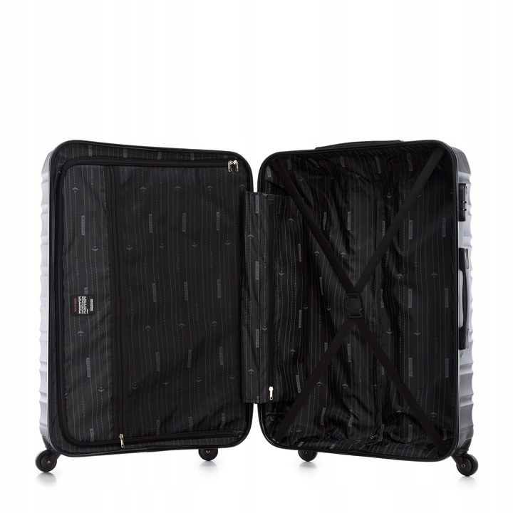 WITTCHEN duża walizka z ABS-u żebrowana czarna