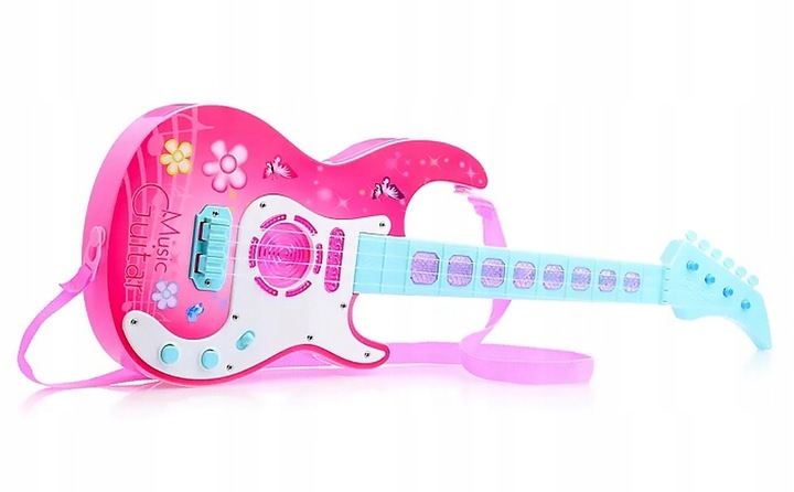 GITARA ROCKOWA DLA DZIECI ŚWIECI GRA INSTRUMENT DŹWIĘK