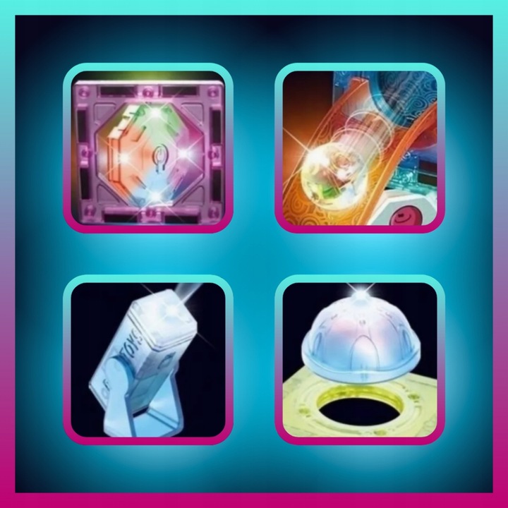 Klocki MAGNETYCZNE DUŻE 202EL Świecące TOR KULKOWY Kulodrom Magnetic Blocks