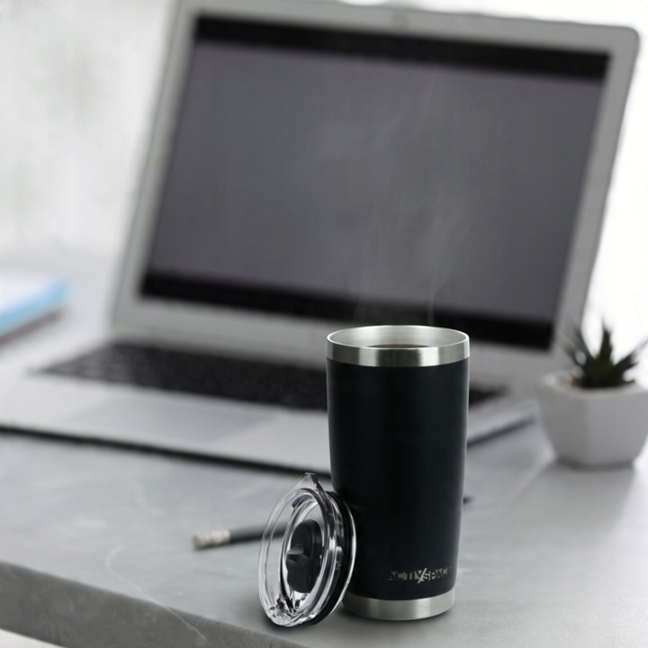 DUŻY KUBEK TERMICZNY 600ML TERMOS NA KAWĘ STALOWY - JAKOŚĆ PREMIUM