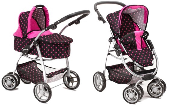 Doris DUŻY WÓZEK DLA LALEK GŁĘBOKI SPACEROWY 4w1