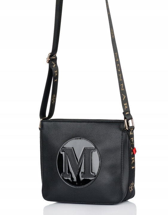 MONNARI Torebka na ramię LISTONOSZKA Pojemna PASEK LOGO PREMIUM