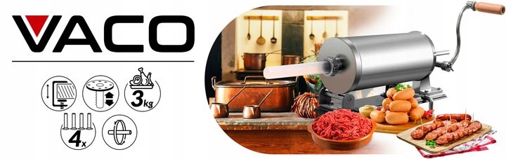 NADZIEWARKA do Kiełbas Wędlin MASZYNKA Szpryca Lewarek do KIEŁBASY 3kg VACO