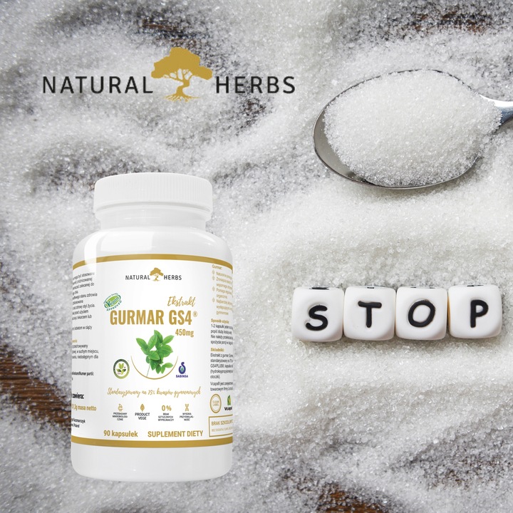 Gurmar GS4 75% kwasów gymnemowych Apetyt Cukier 90