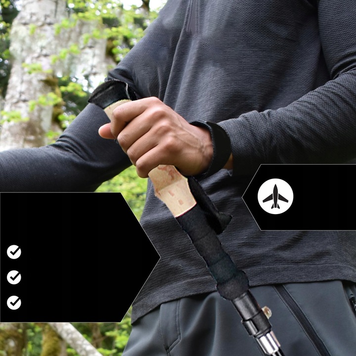 KIJE TREKKINGOWE SKŁADANE KIJKI W GÓRY DO TURYSTYCZNE REGULOWANE ALUMINIOWE