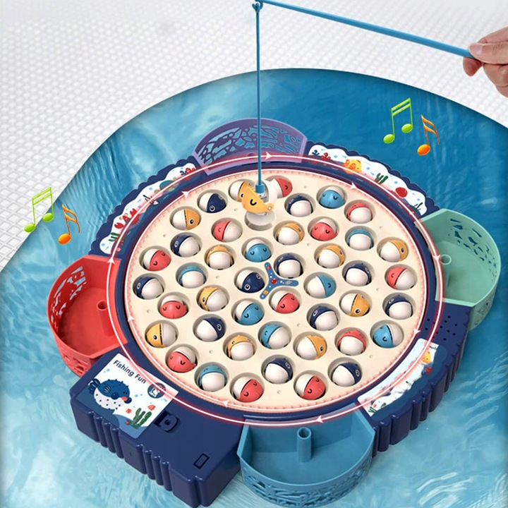 GRA ZRĘCZNOSCIOWA ŁOWIENIE RYBEK NA MAGNES KOTEK WĘDKI PUZZLE DLA DZIECI