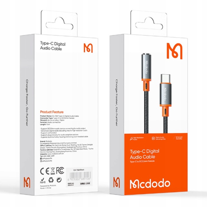 PRZEJŚCIÓWKA ADAPTER USB C MINI JACK Z DAC MCDODO