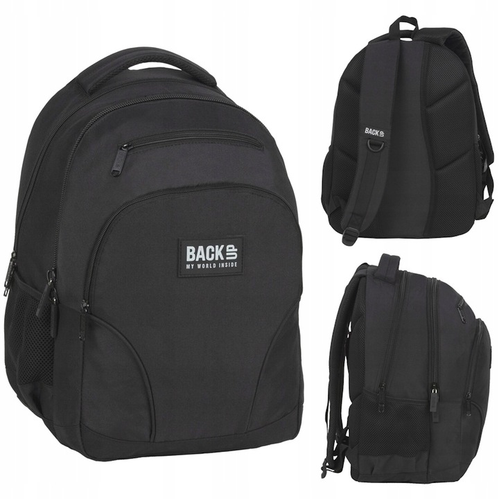 PLECAK SZKOLNY CZARNY 3-KOMOROWY 30L DERFORM BACKUP 6 MODEL W 56