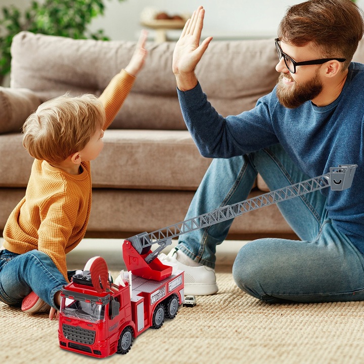 STRAŻ POŻARNA WÓZ STRAŻACKI Z DRABINĄ AUTO SAMOCHÓD INTERAKTYWNY DŹWIĘK