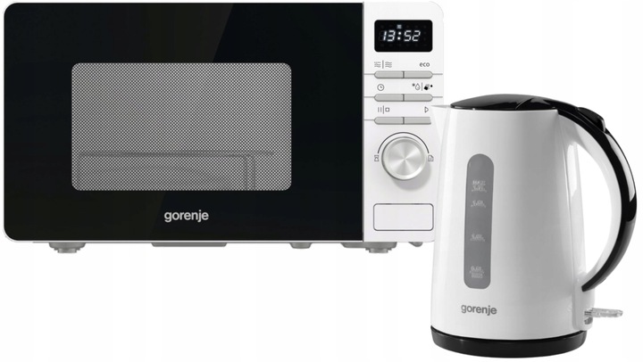 Kuchenka mikrofalowa Gorenje MO20A4W 800W 20L + Czajnik K17PLBW 2200W 1,7l