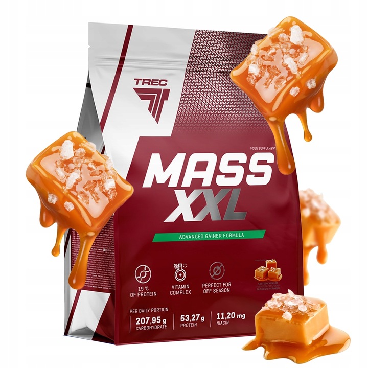 BIAŁKO GAINER Trec Mass XXL 4800g Mega Mutant Mass WĘGLOWODANY WIELKA PAKA
