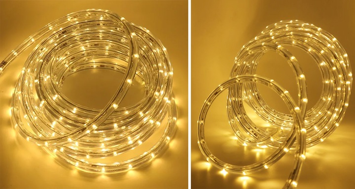 WĄŻ LED LAMPKI ZEWNĘTRZNE CHOINKOWE FLASH TRYBY TIMER CIEPŁE IP67 10m 230V