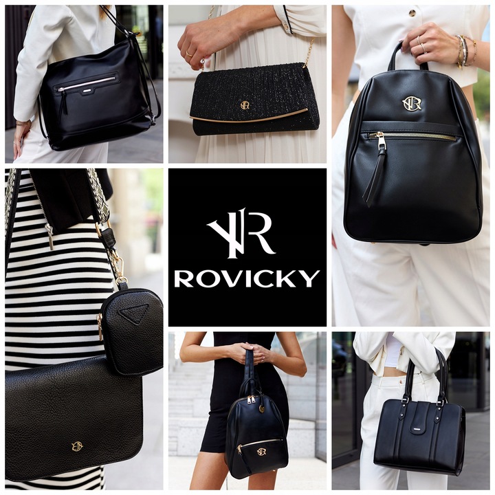 Rovicky duża torba damska shopperka pojemna na ramię suwak shopper bag