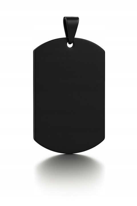 Czarny łańcuszek męski nieśmiertelnik stal chirurgiczna 316l grawer