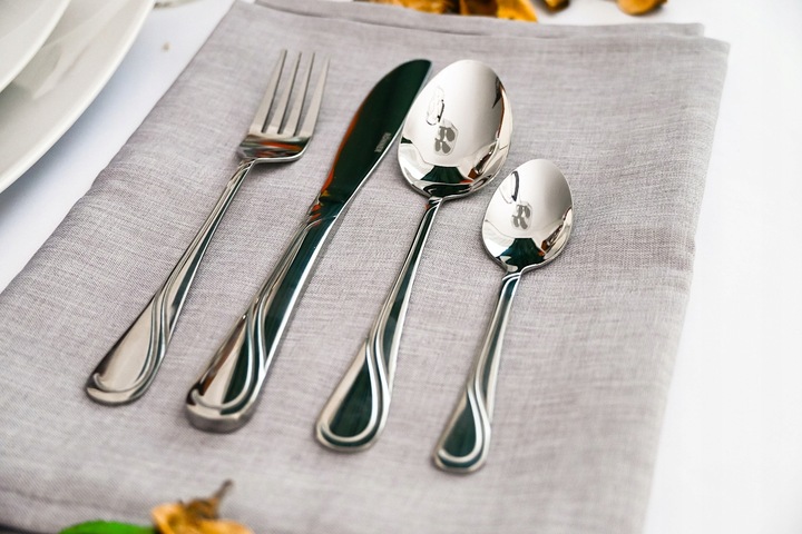 KOMPLET SZTUĆCÓW ZESTAW SZTUĆCÓW NA 12 OSÓB SZTUĆCE POŁYSK WALIZKA 72 EL.