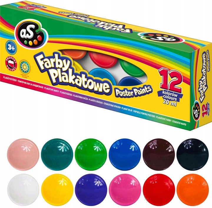 ASTRA AS FARBY PLAKATOWE 12 kolorów x 20ml