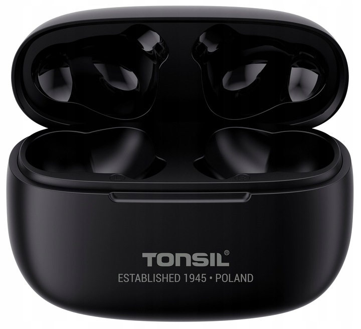 CZARNE SŁUCHAWKI Bezprzewodowe Dokanałowe TONSIL T50 BT Bluetooth IPX5 V5.3