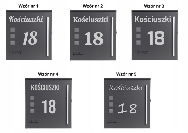 Skrzynka Pocztowa Na Listy Z Nazwą Ulicy Numerem Domu Napisem Antracyt