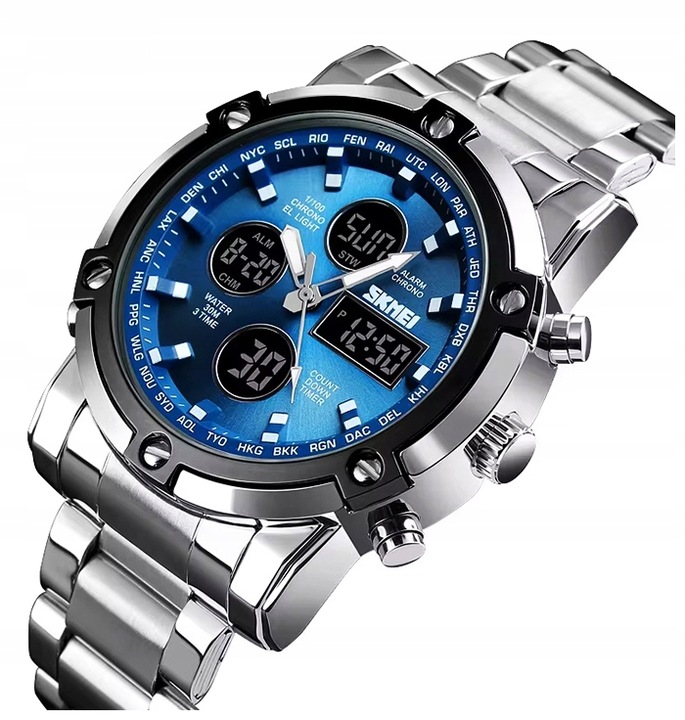 Zegarek męski bransoleta SKMEI wiele funkcji elektroniczny