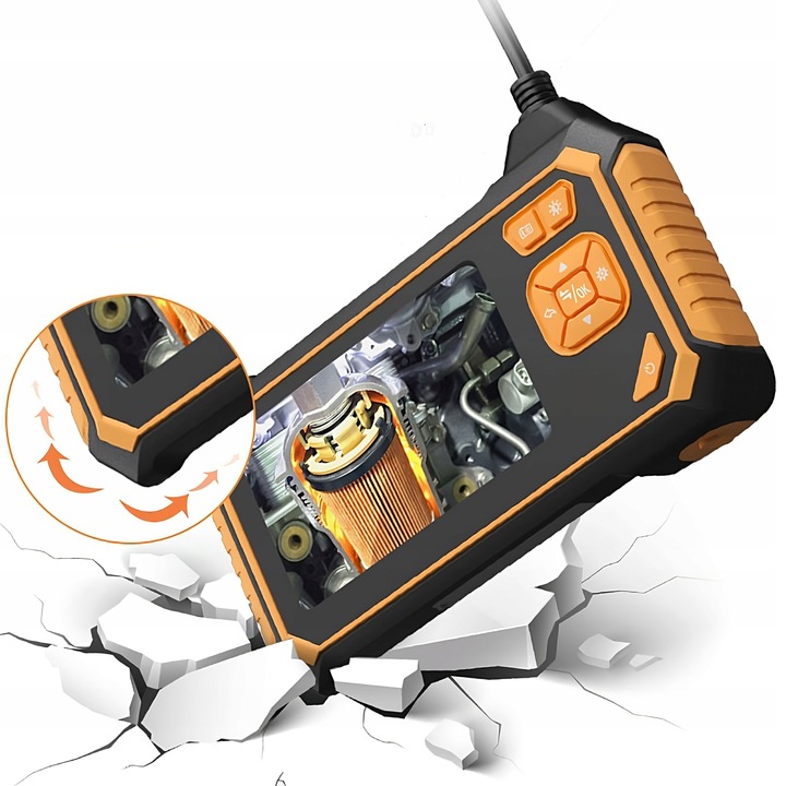 KAMERA INSPEKCYJNA ENDOSKOP 3M LCD HD 4,3" 8MM FULL HD 360° MICRO SD 64GB