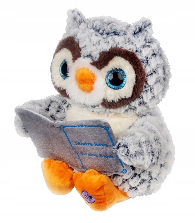 PLUSZOWA SOWA MASKOTKA INTERAKTYWNA MÓWI OPOWIADAJĄCA 3 BAJKI POLSKIE