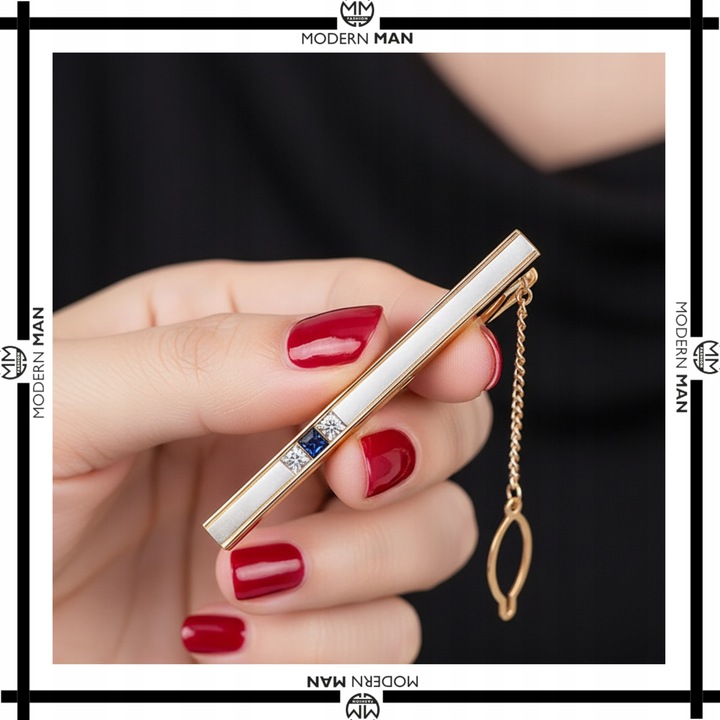 Spinka do krawata + PUDEŁKO złota klasyczna modna prezent dla Niego