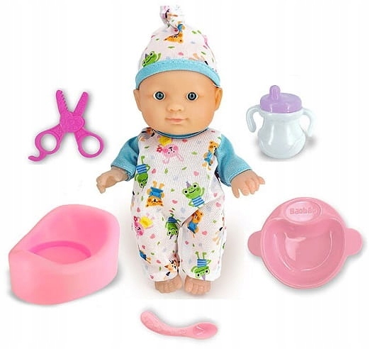 LALKA BOBAS W UBRANKU 20CM Z AKCESORIAMI NOCNIK BUTELKA