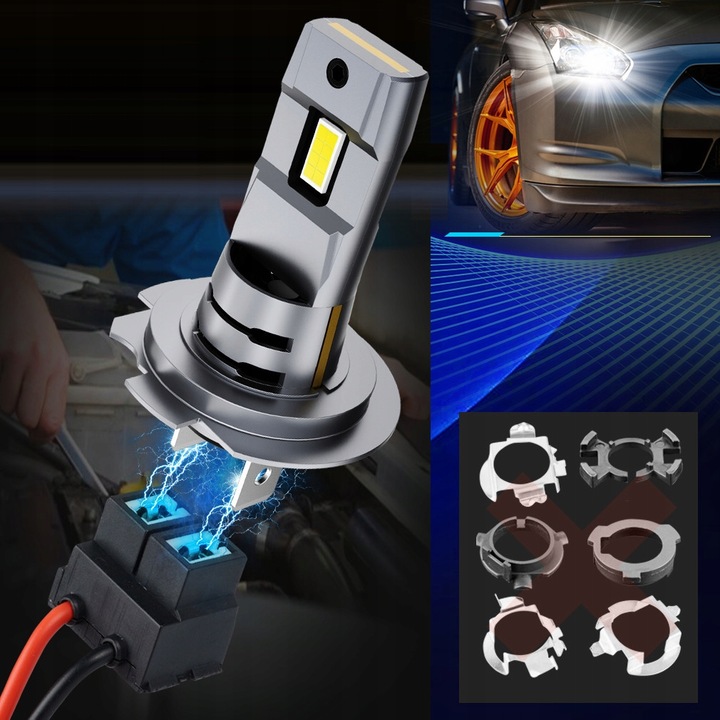 ŻARÓWKI LED i7s H7 CSP LIGHT PRO HOMOLOGACJA E8 RETRIFY CANBUS READY