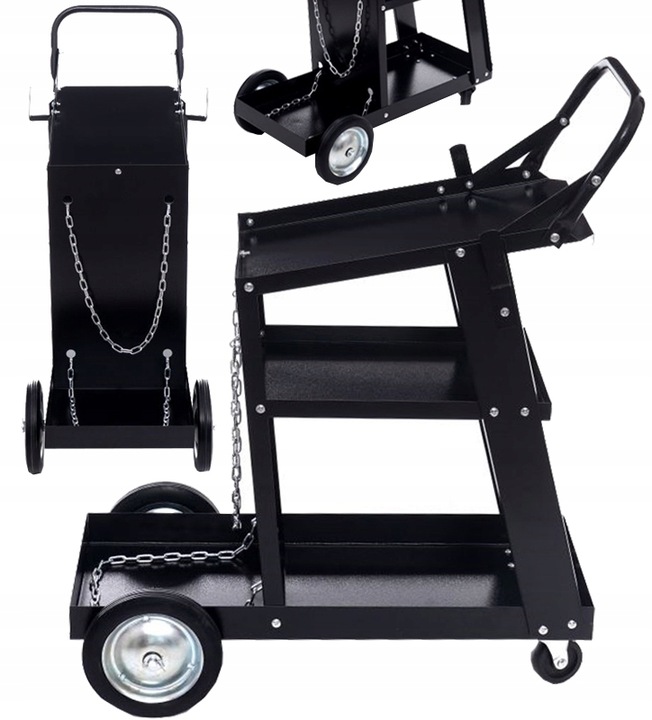 Wózek spawalniczy DO SPAWAREK Z PÓŁKĄ NA BUTLE STABILNY MIG MAG MMA TIG