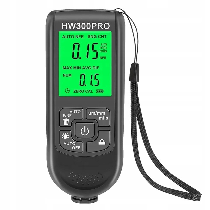 Dokładny Miernik grubości lakieru Tester Sonda z wyświetlaczem LCD 0~2000um