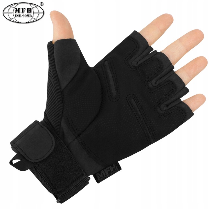 RĘKAWICE TAKTYCZNE BEZ PALCÓW PRO MFH Czarne XXL