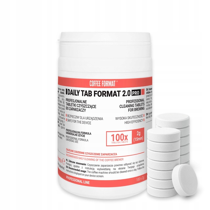 Tabletki do czyszczenia ekspresu 100szt 2g Coffee Format Daily Tab 2
