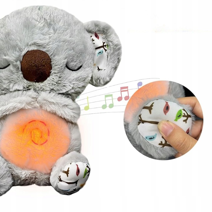SZUMIĄCY KOALA MIŚ ODDYCHAJĄCA PRZYTULANKA MASKOTKA SZUMIĄCA USPOKAJACZ