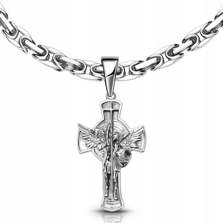 Michał Archanioł zawieszka krzyżyk srebrny męski duży srebro 925
