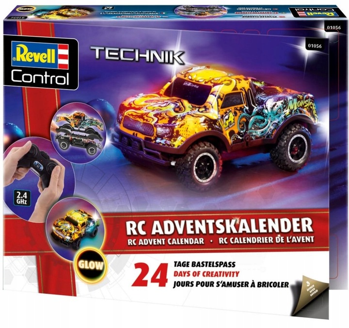 REVELL Kalendarz adwentowy RC GLOW 1:22 Zdalnie sterowane auto do składania