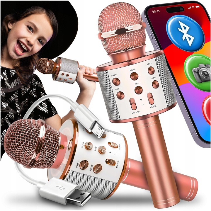 MIKROFON BEZPRZEWODOWY KARAOKE GŁOŚNIK BLUETOOTH PREZENT DLA DZIECI
